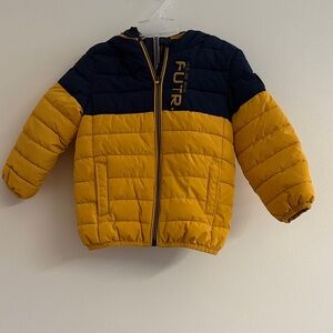 Yellow and Navy Puffer Jacket
